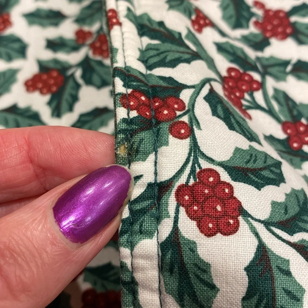 Three Longaberger Holly Placemats WITH FLAWS Holiday